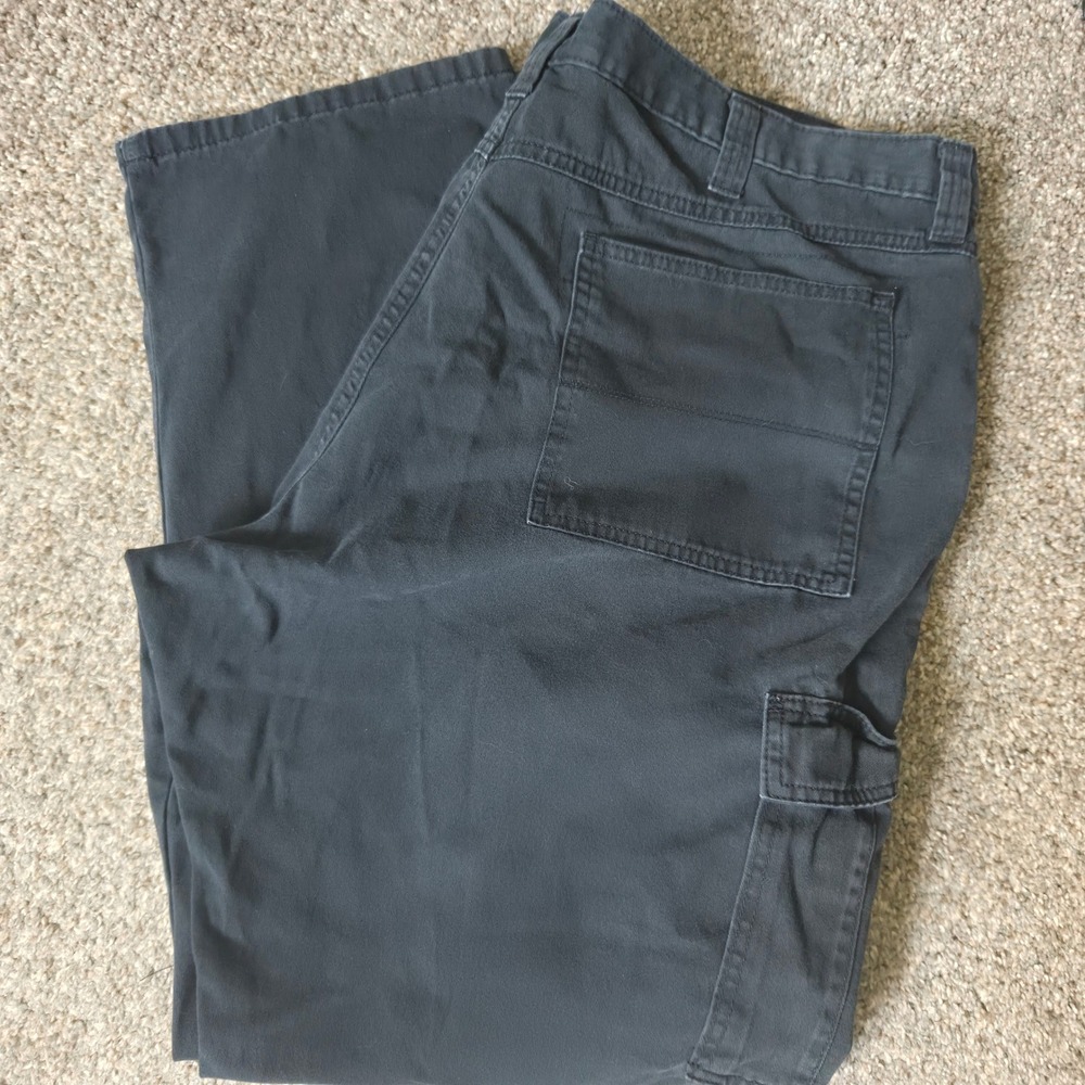 Wrangler Authentics Men Cargo Pants 42x32 Gray Cotton Twill Straight Leg ZM6LGBL